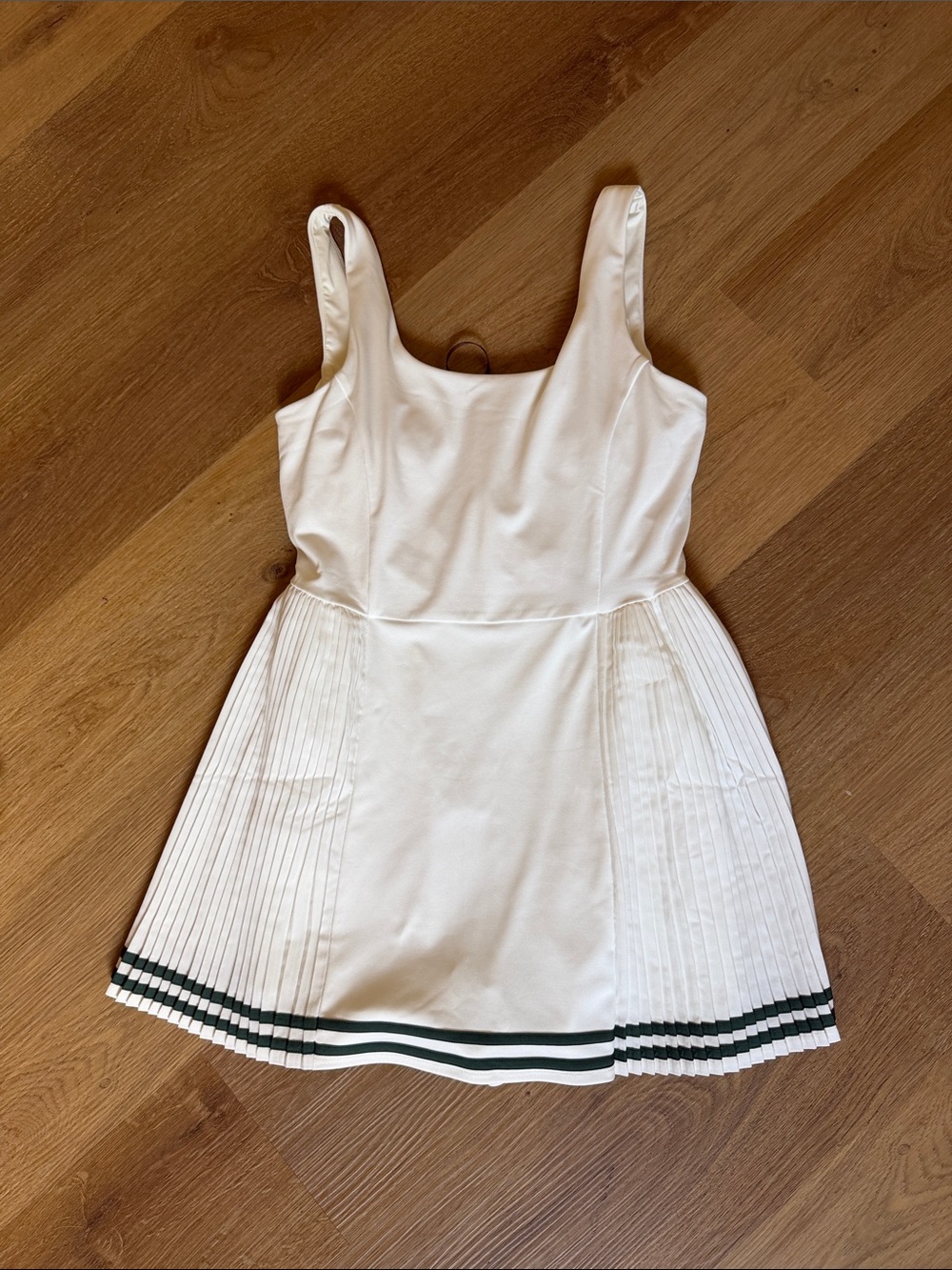 Tuckernuck White Mini Dress with Green Striping